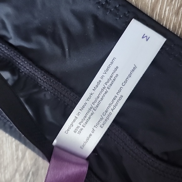 Adore Me Fatima Keyhole Cut Out Corset Seam Bikini Top Black Satin Medium - Picture 6 of 6